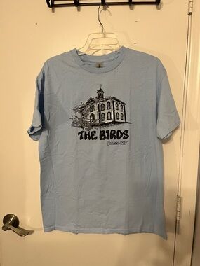 The Birds  T-shirt, men’s large blue Alfred Hitchcock  graphic print of movie